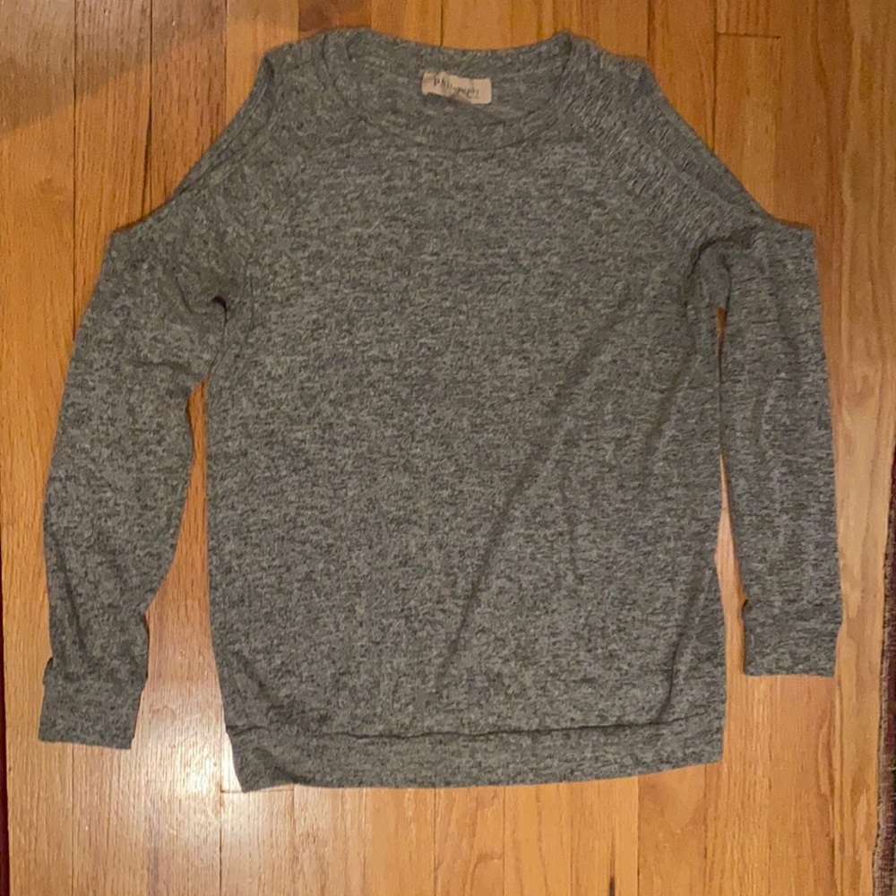Philosophy cold shoulder sweater
